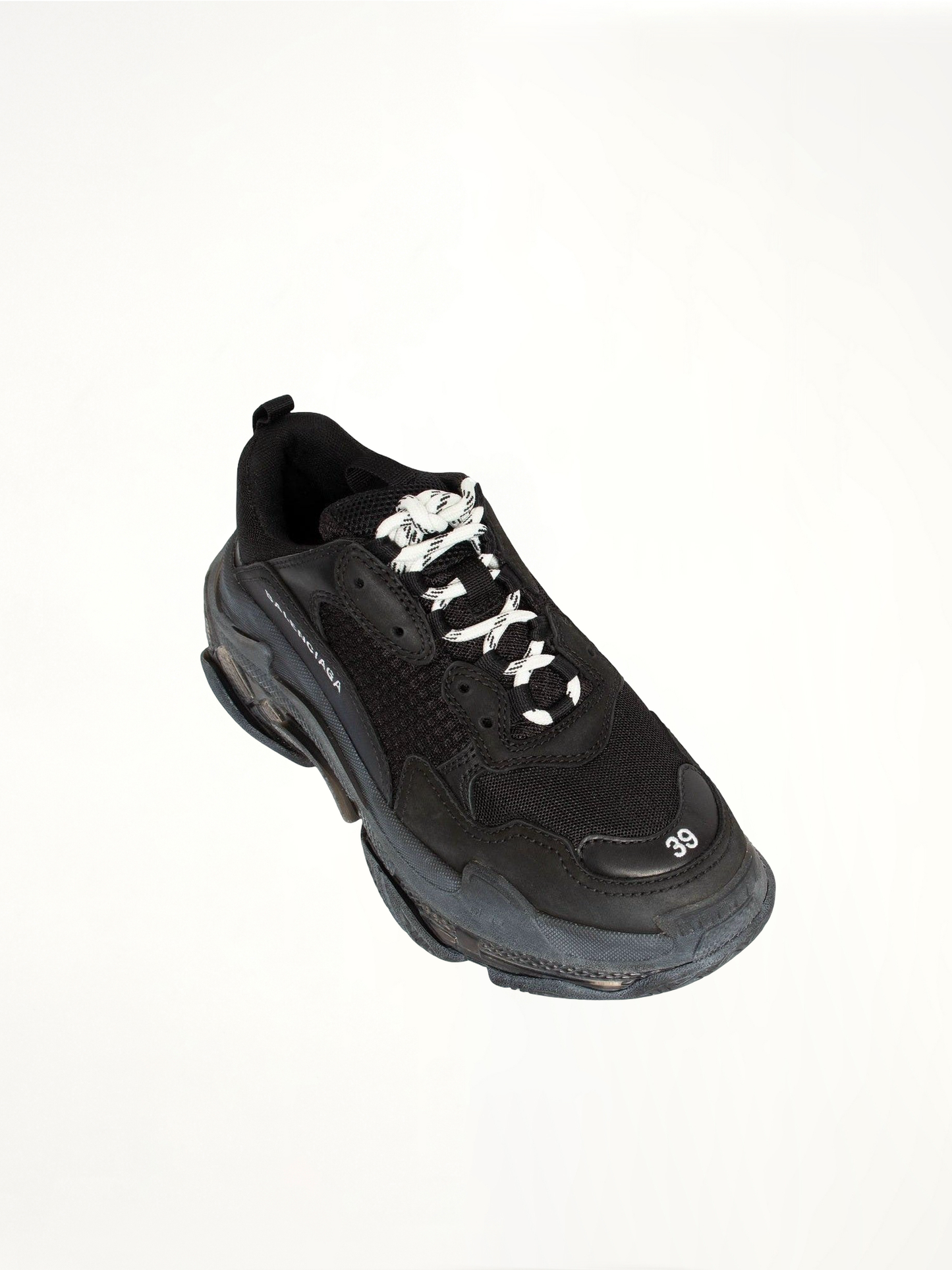 BALENCIAGA Triple S Clear Sole Sneakers (Black)