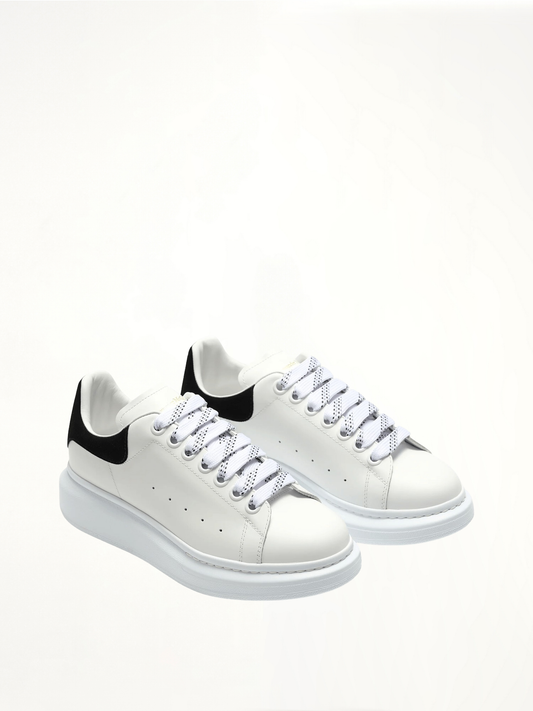 ALEXANDER MCQUEEN Larry Oversized Suede Sneakers (White/Black)