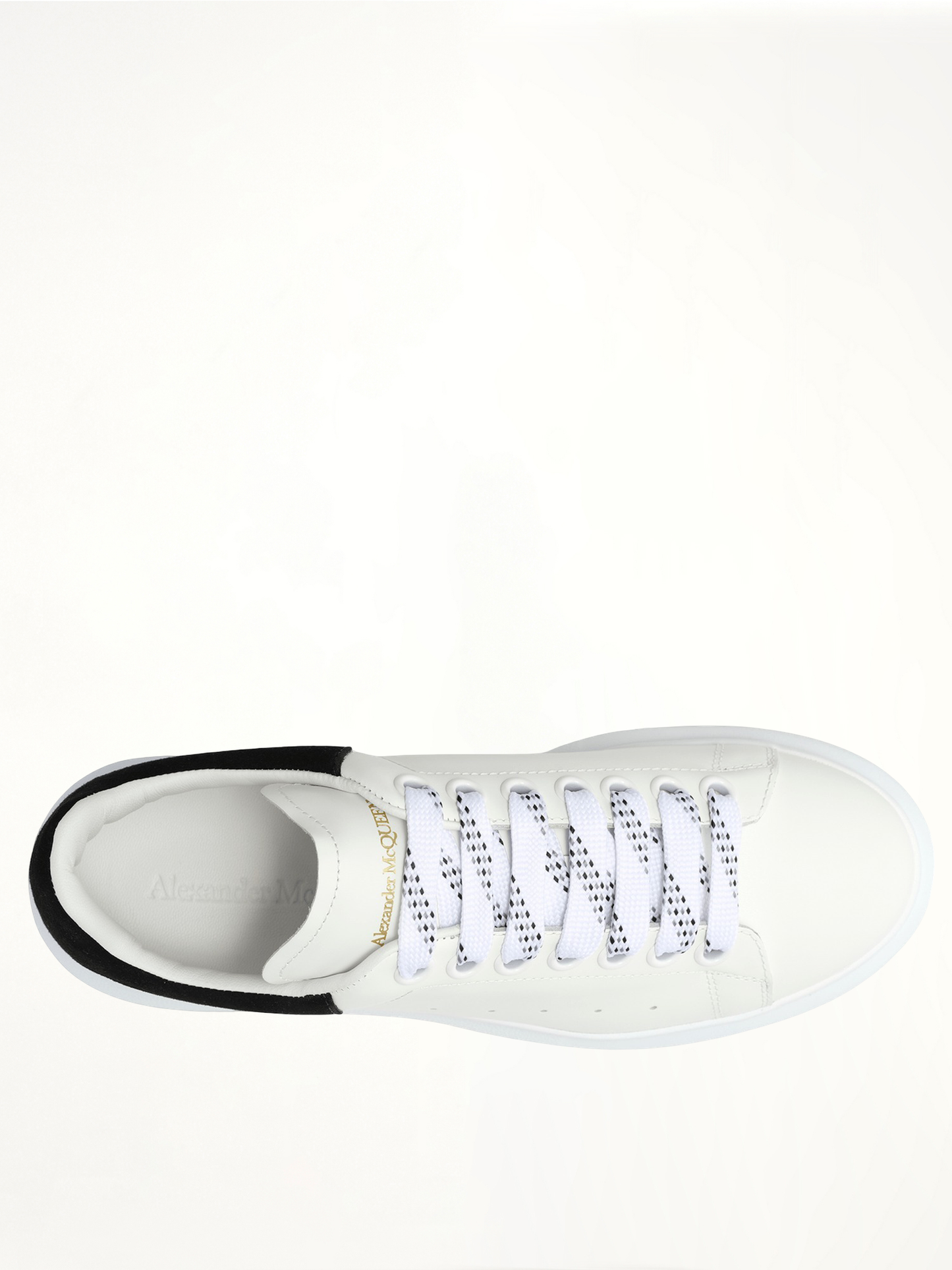 ALEXANDER MCQUEEN Larry Oversized Suede Sneakers (White/Black)