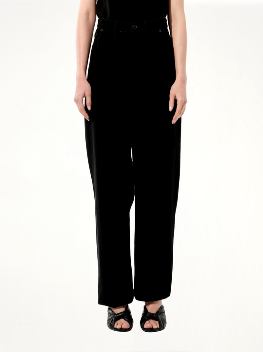 Image of a model wearing Denim. Productname: BALENCIAGA Baggy Denim Jeans in BLACK colour by brand - BALENCIAGA