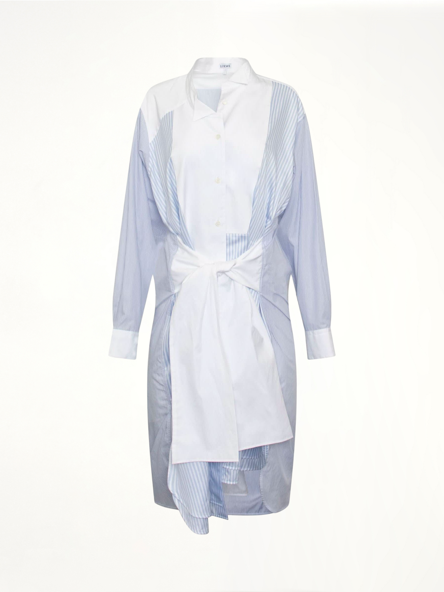 Image of a model wearing Tops. Productname: LOEWE Stripe Shirtdress in BLUE colour by brand - LOEWE