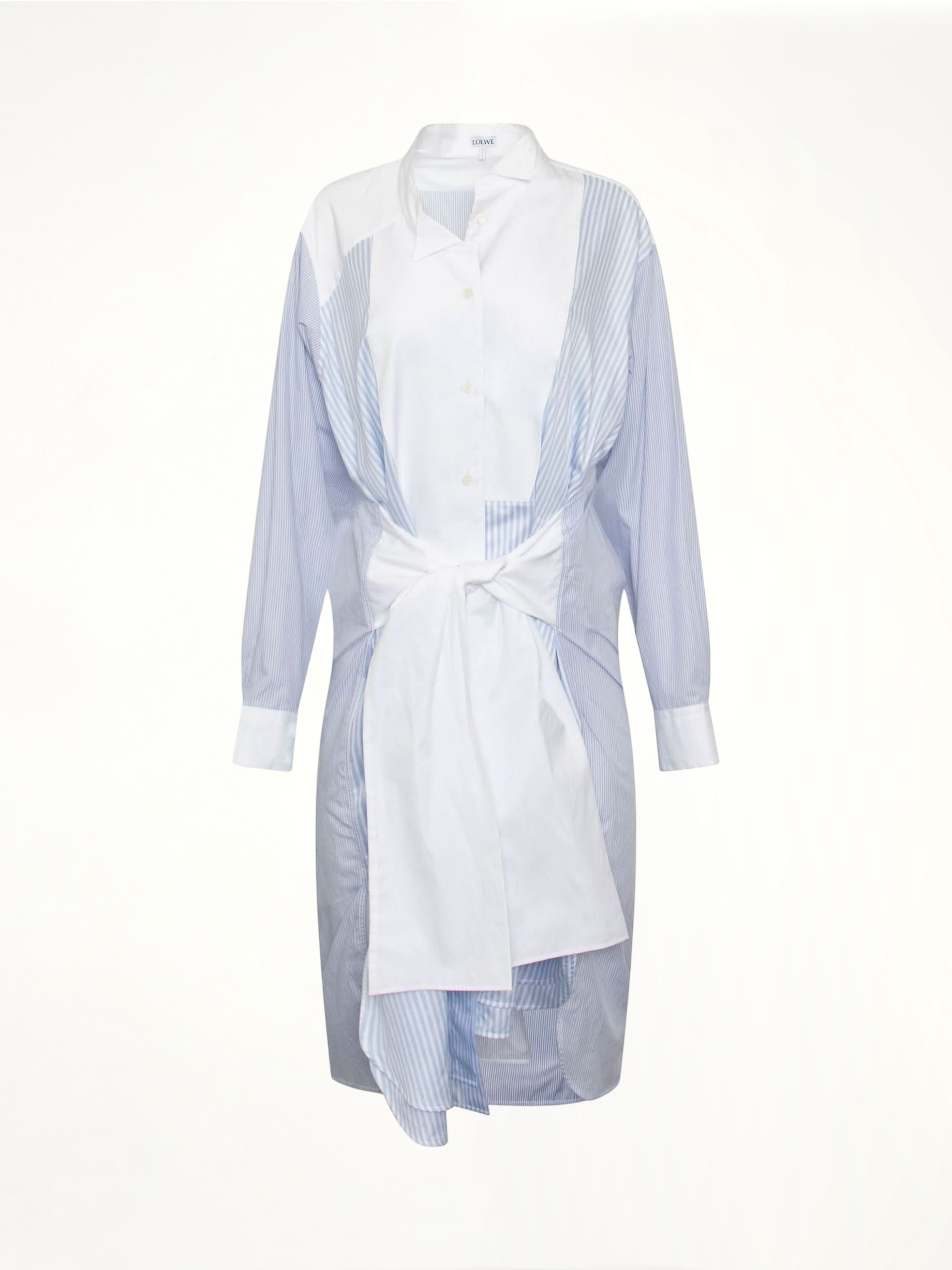 Image of a model wearing Tops. Productname: LOEWE Stripe Shirtdress in BLUE colour by brand - LOEWE