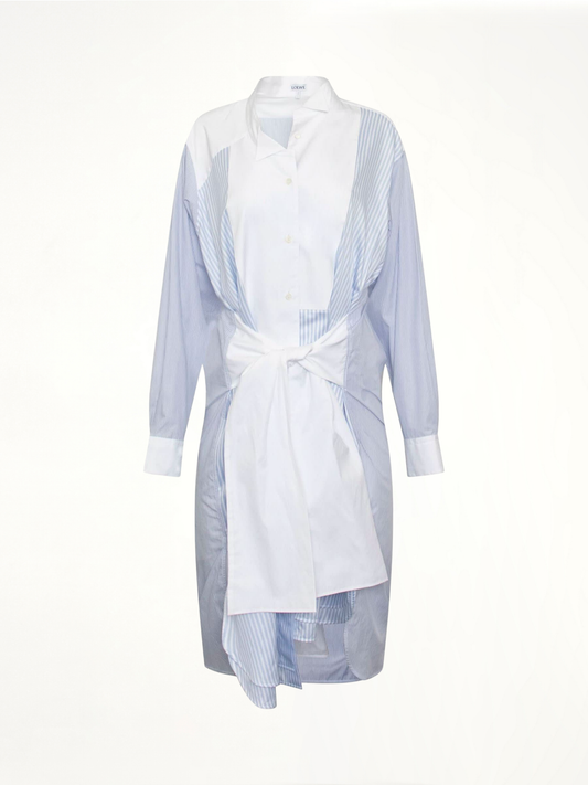 Image of a model wearing Tops. Productname: LOEWE Stripe Shirtdress in BLUE colour by brand - LOEWE
