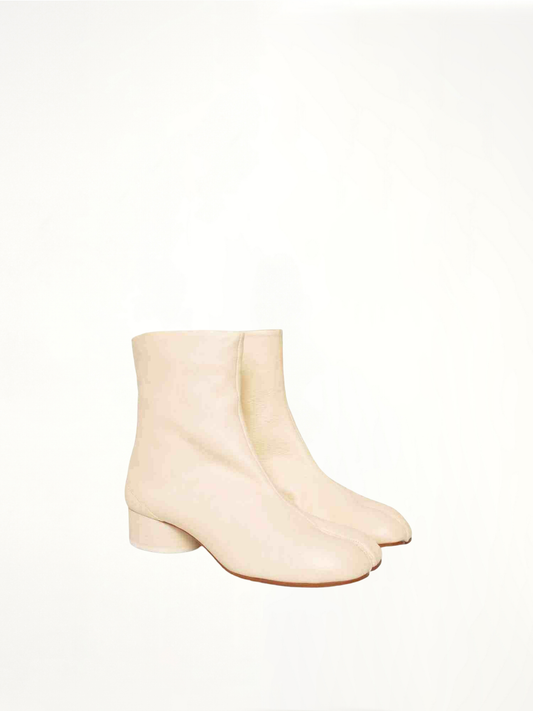 MAISON MARGIELA Tabi Ankle Boots 3cm Heel (White)