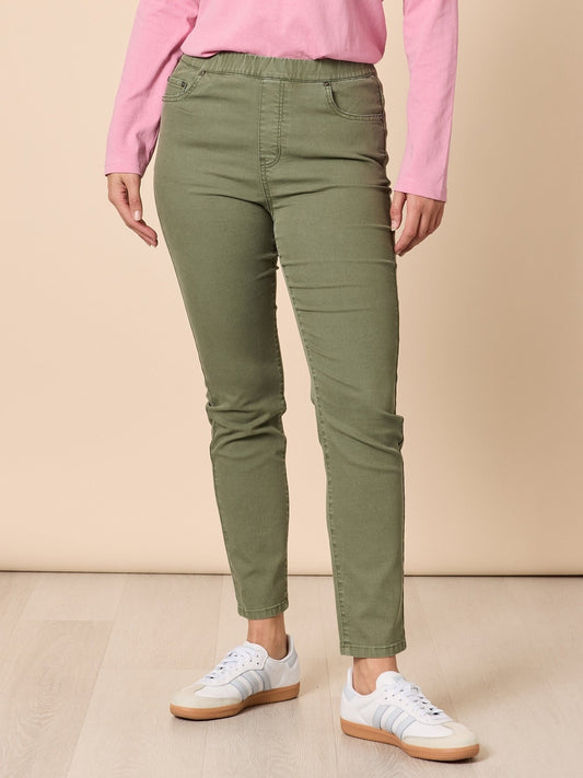 Image of Jeans. Product name - Chicago Jean Khaki in Khaki colour by brand - Threadz
