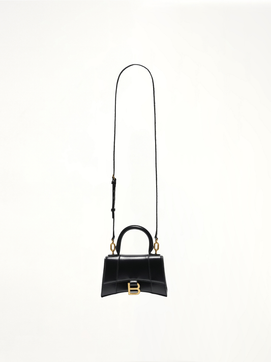 Image of Bags. Productname: BALENCIAGA Hourglass XS Handbag in Black colour by brand - BALENCIAGA