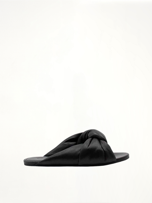 Image of Flats. Productname: BALENCIAGA Drapy Flat Sandal in BLACK colour by brand - BALENCIAGA