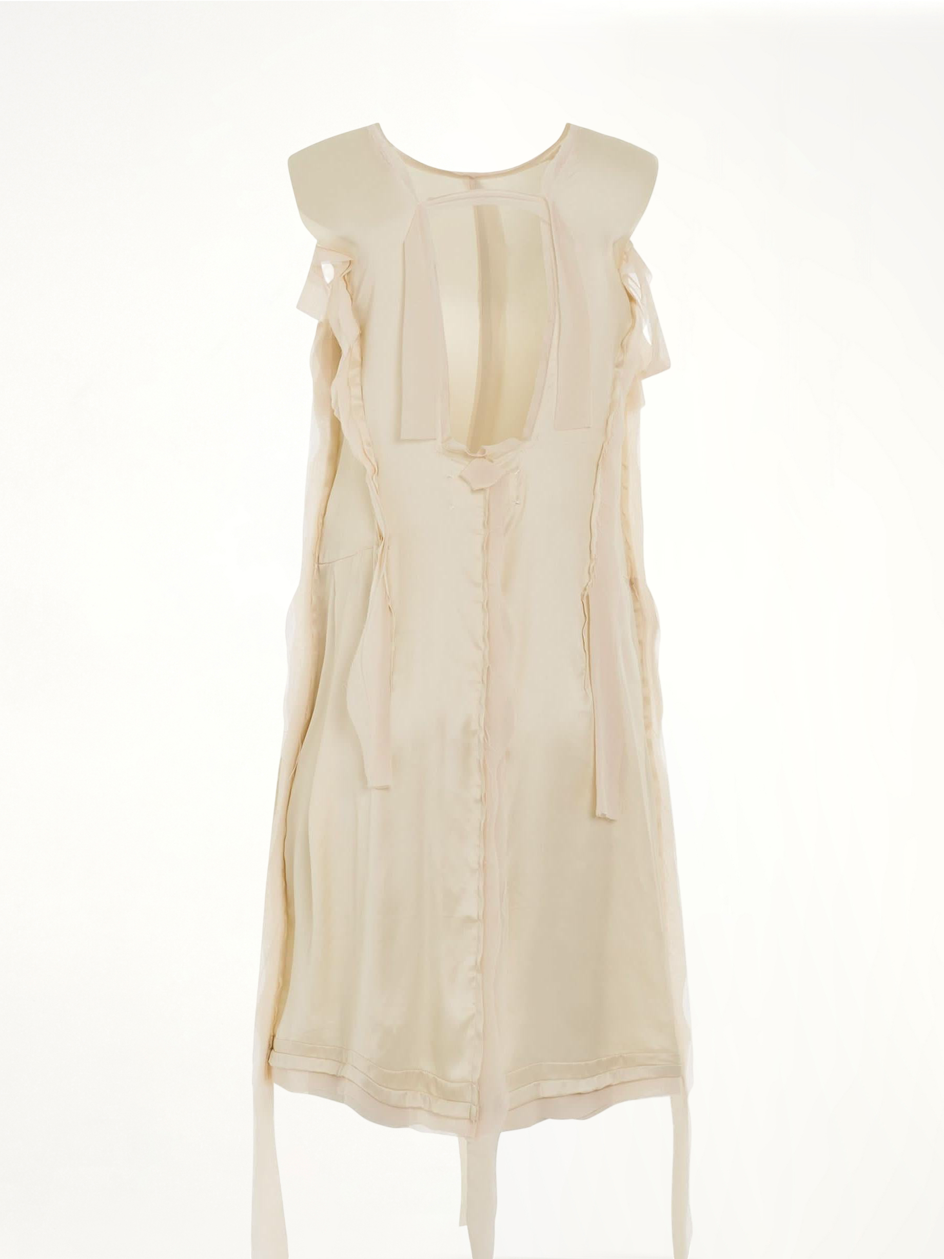 Image of Dresses. Productname: MAISON MARGIELA Asymmetric Distressed Dress in YELLOW colour by brand - MAISON MARGIELA