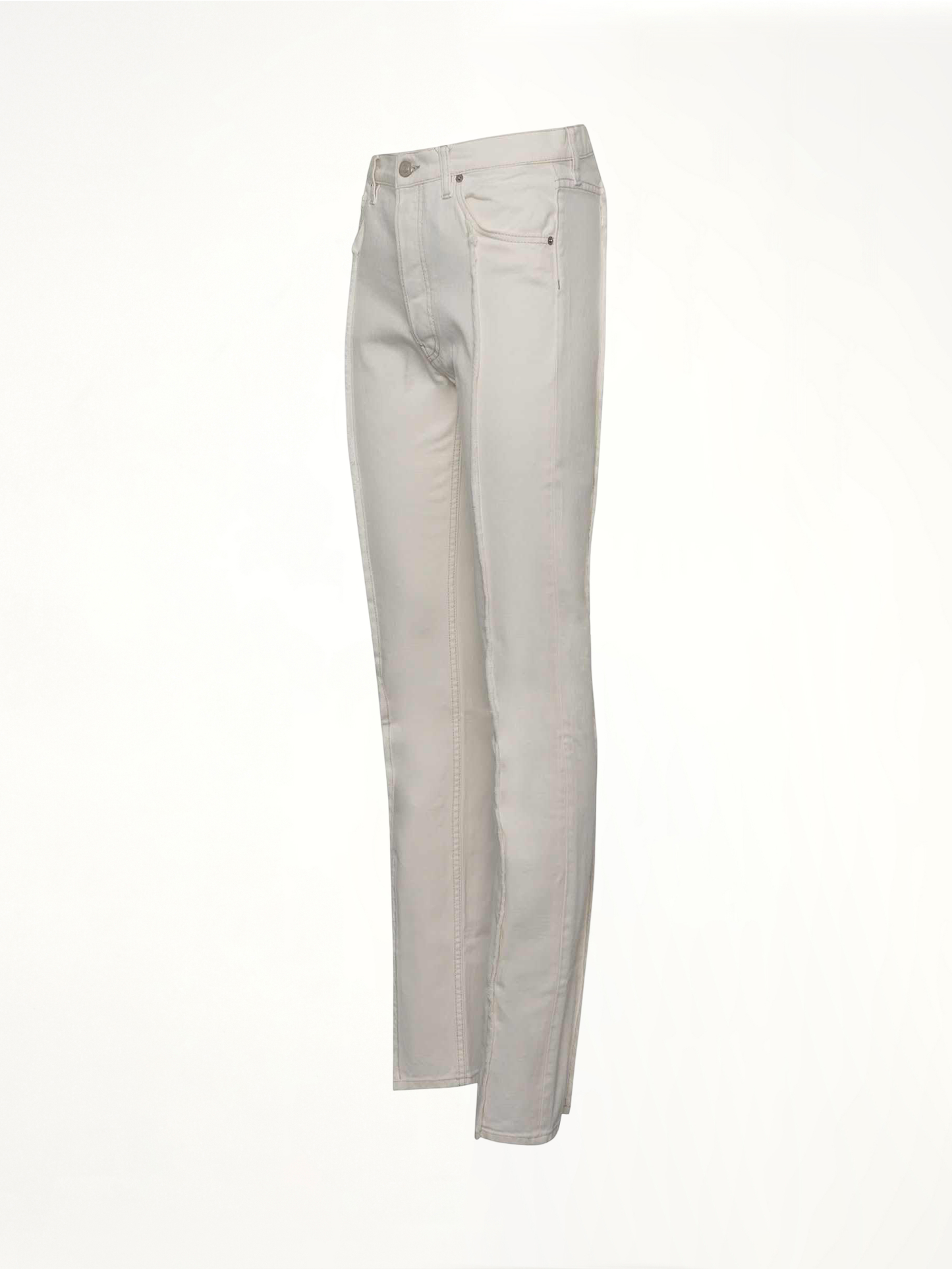 MAISON MARGIELA Frayed Straight Leg Jeans (White)