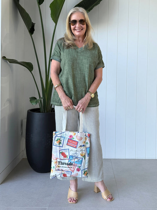 Threadz Vacation Print Tote Bag (Multi)