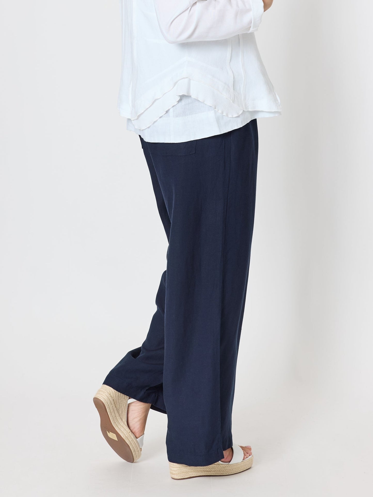Gordon Smith Luella Wide Leg Linen Pant (Navy)