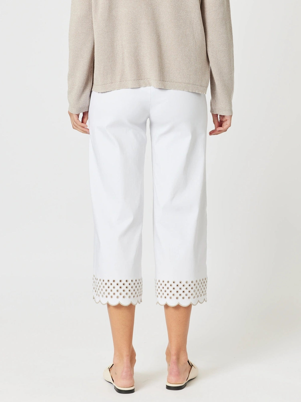 Gordon Smith Scallop Hem Pant (White/Natural)
