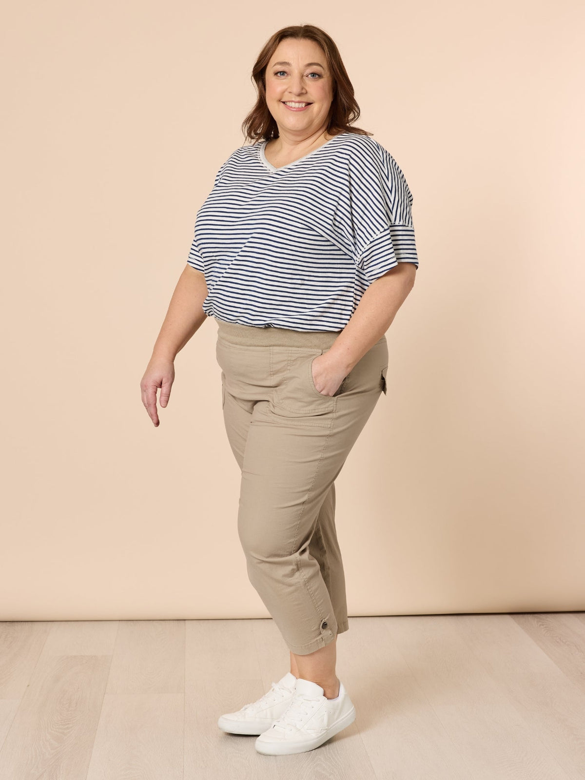 Threadz Santorini Cropped Cotton Pant (Natural)