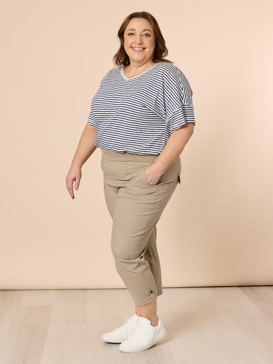 Threadz Santorini Cropped Cotton Pant (Natural)