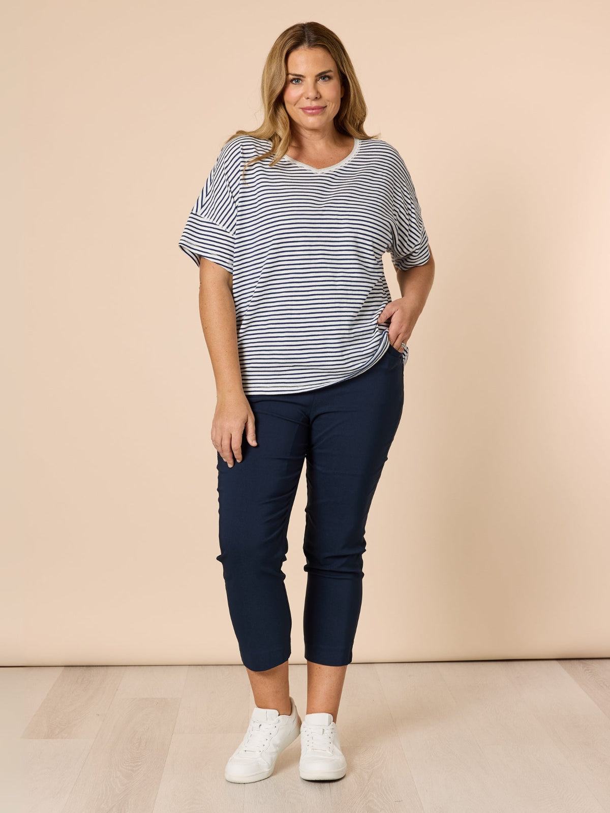 Threadz Zara Stretch Pant (Navy)
