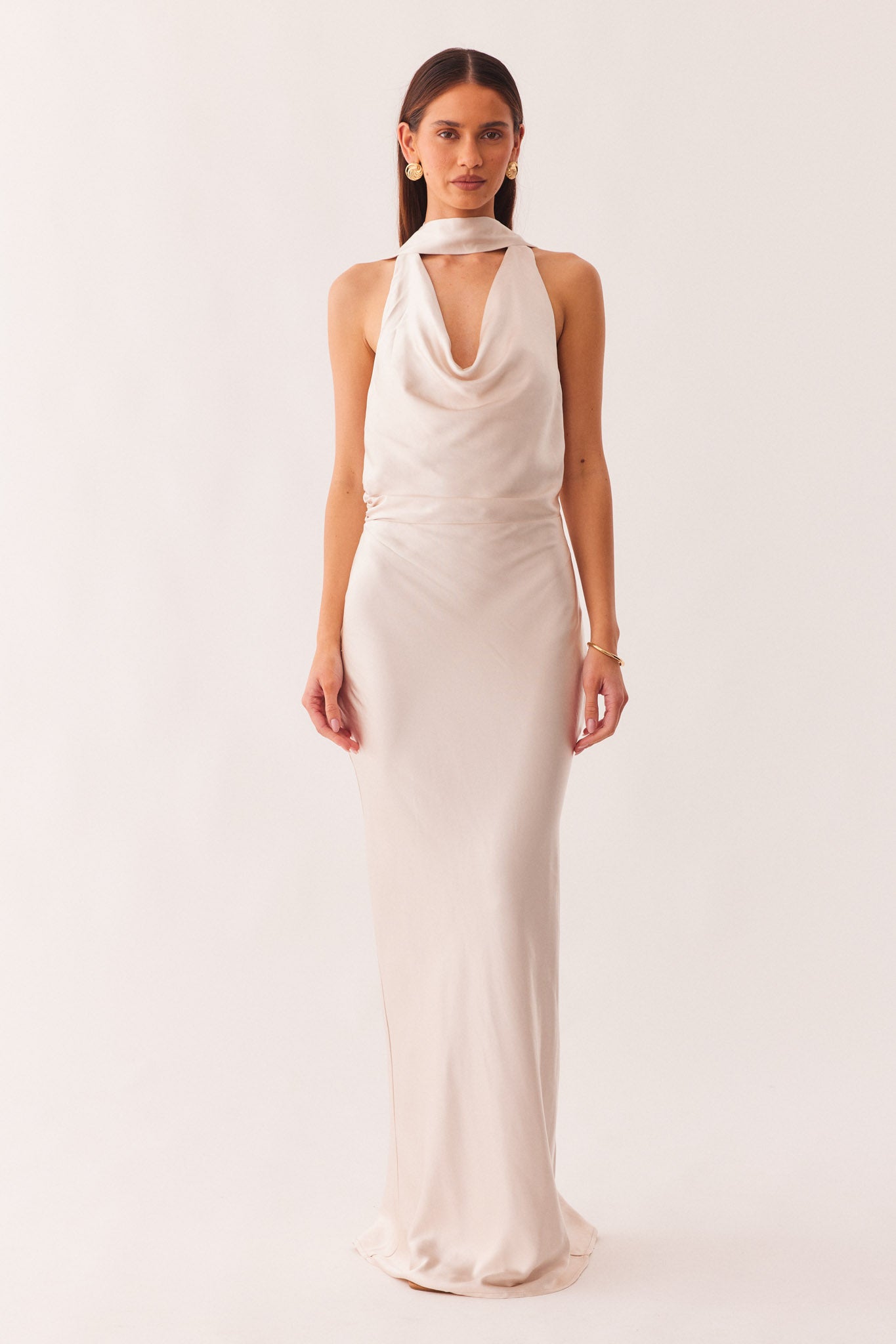 Image of Dresses. Productname: SNDYS ROSANNA MAXI DRESS in Champagne colour by brand - SNDYS