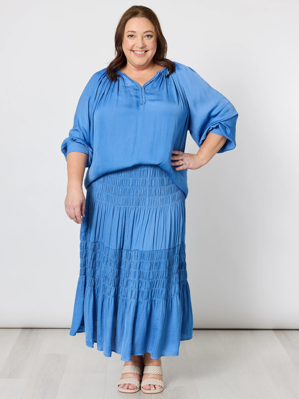 Hammock & Vine Lux Ruche Skirt (Pacific Blue)
