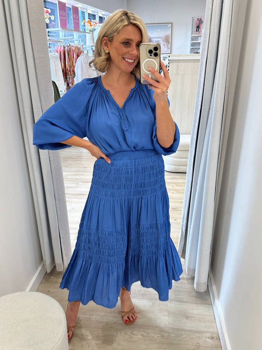 Hammock & Vine Lux Ruche Skirt (Pacific Blue)