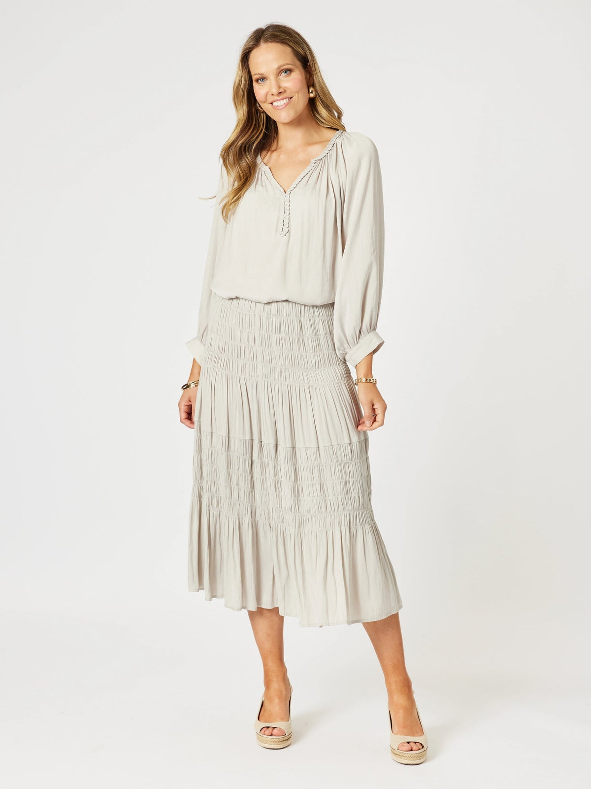 Hammock & Vine Lux Ruche Skirt (Champagne)