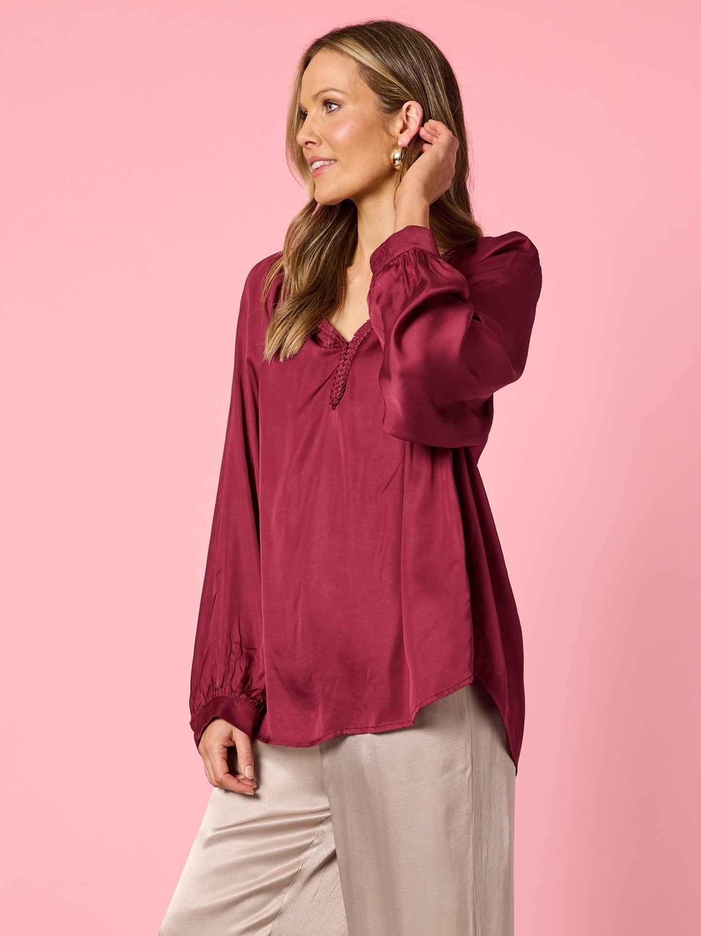 Hammock & Vine Lux Plait Top (Shiraz)