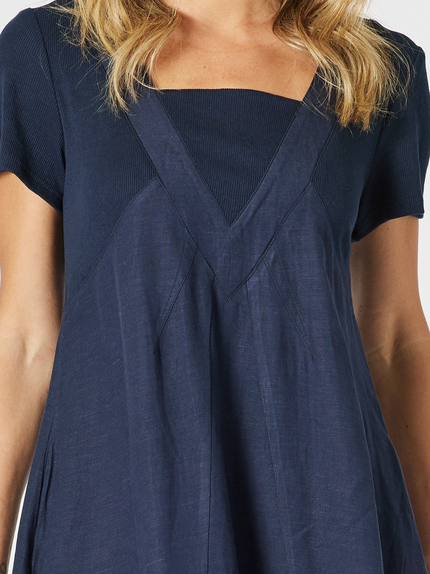 Gordon Smith Le Marais Linen Midi Dress (Navy)