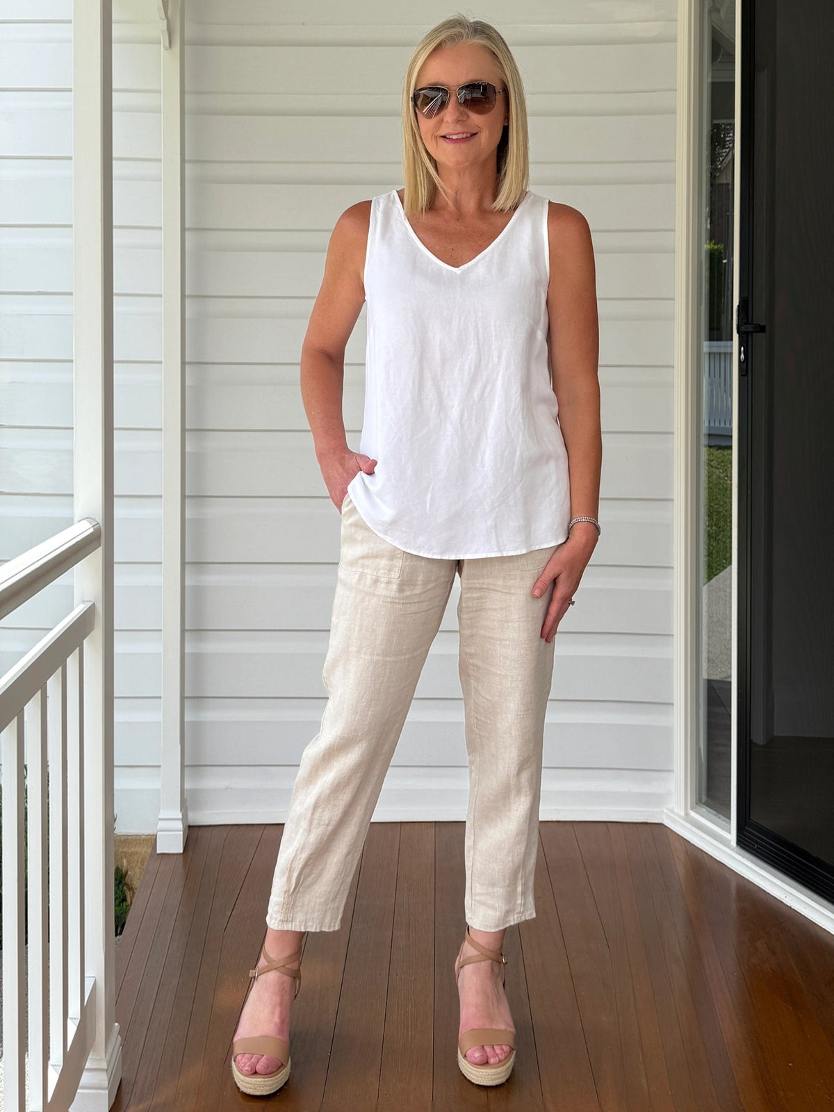 Gordon Smith The Lino Button Back Cami (White)