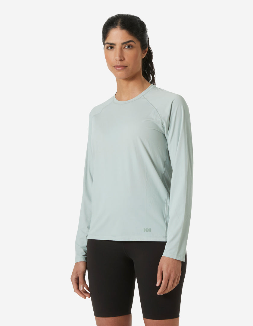 Image of Shirts. Product name - W SHINE SOLEN LS CREW, Green Mist in Green Mist colour by brand - Helly Hansen