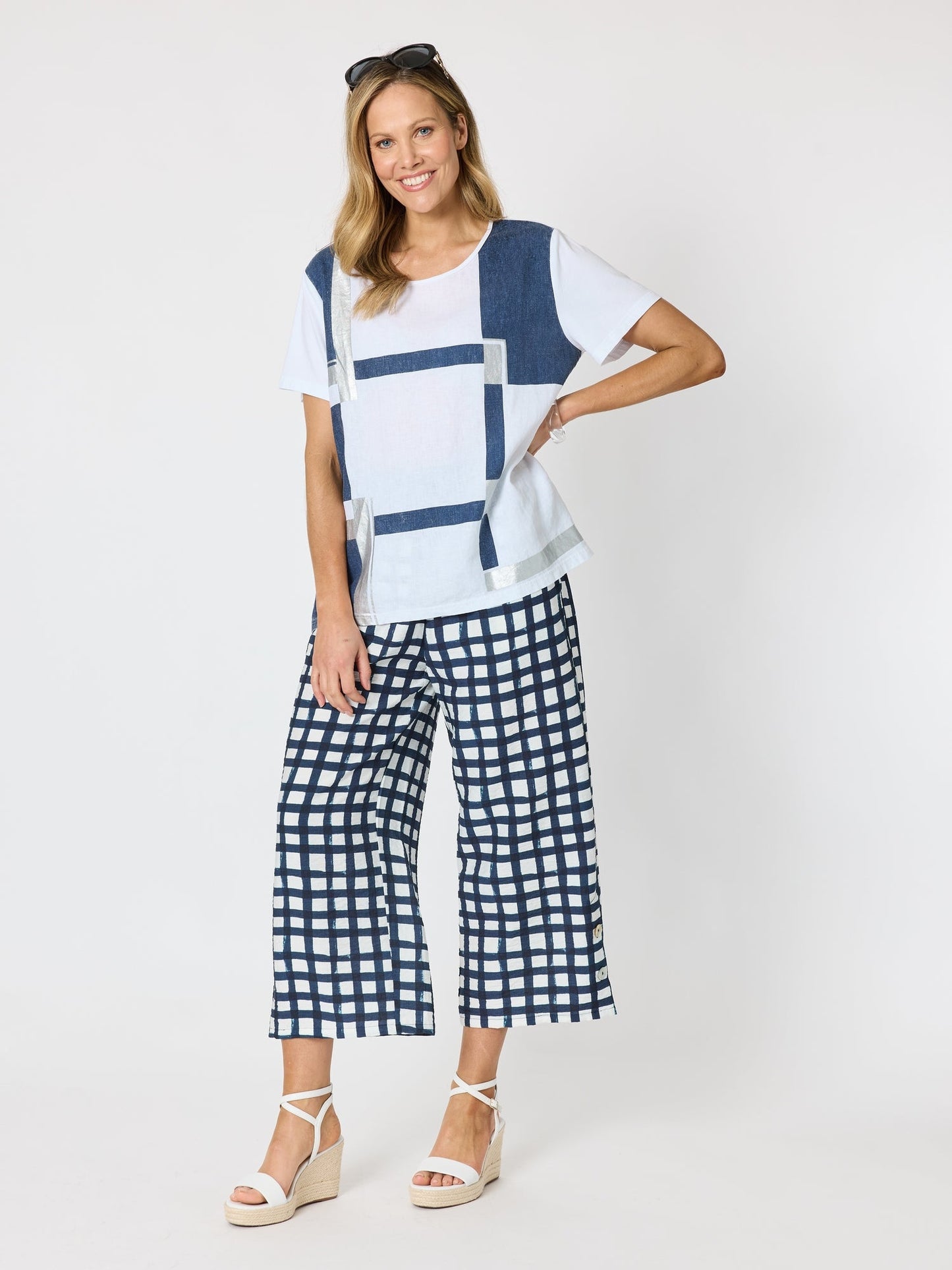 Clarity Geometric Top (White/Silver)