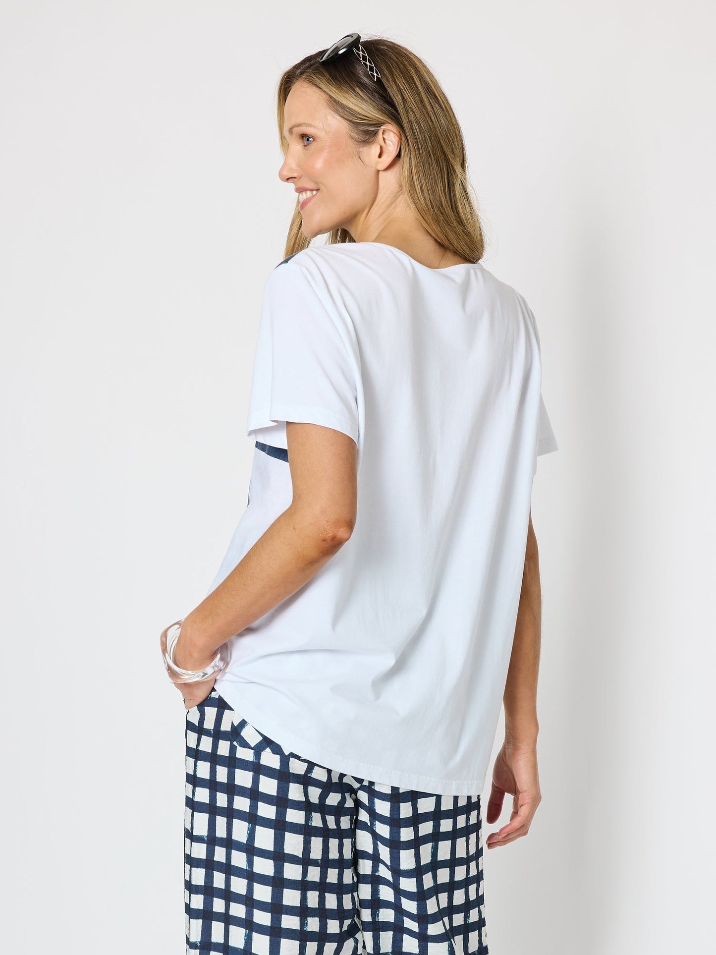Clarity Geometric Top (White/Silver)