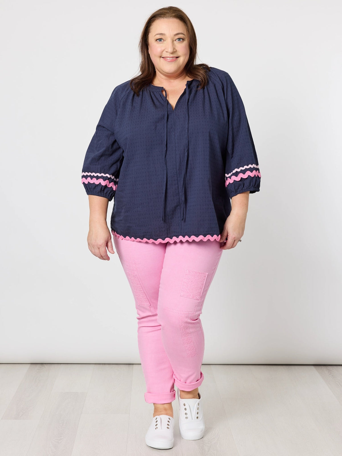 Threadz Ric Rac Top (Navy)