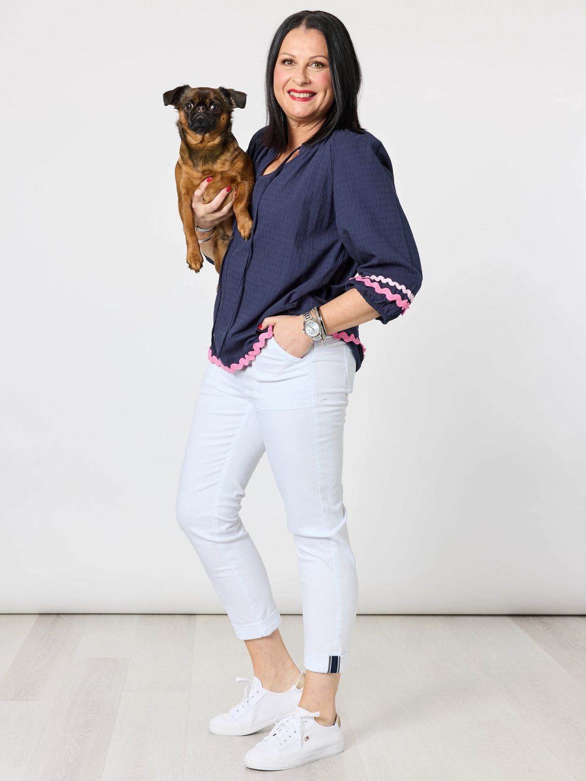 Threadz Ric Rac Top (Navy)