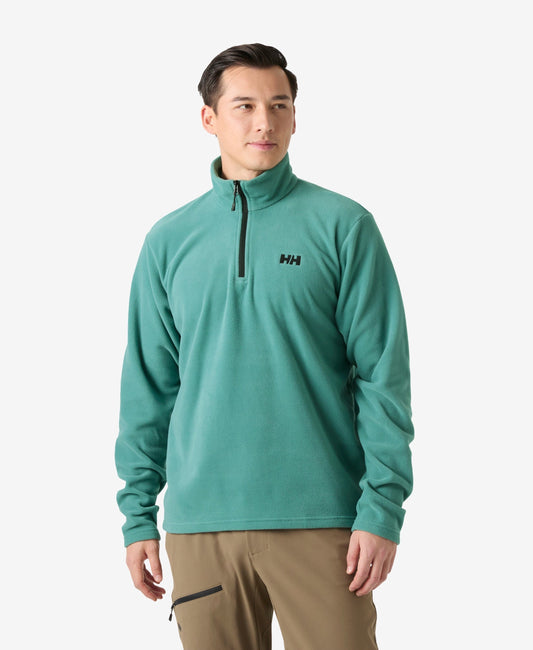 Image of a model wearing Outerwear. Product name - DAYBREAKER 1/2 ZIP FLEECE, Opal Green in Opal Green colour by brand - Helly Hansen