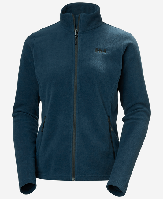 Image of a model wearing Outerwear. Product name - W DAYBREAKER FLEECE JACKET, Navy in Navy colour by brand - Helly Hansen