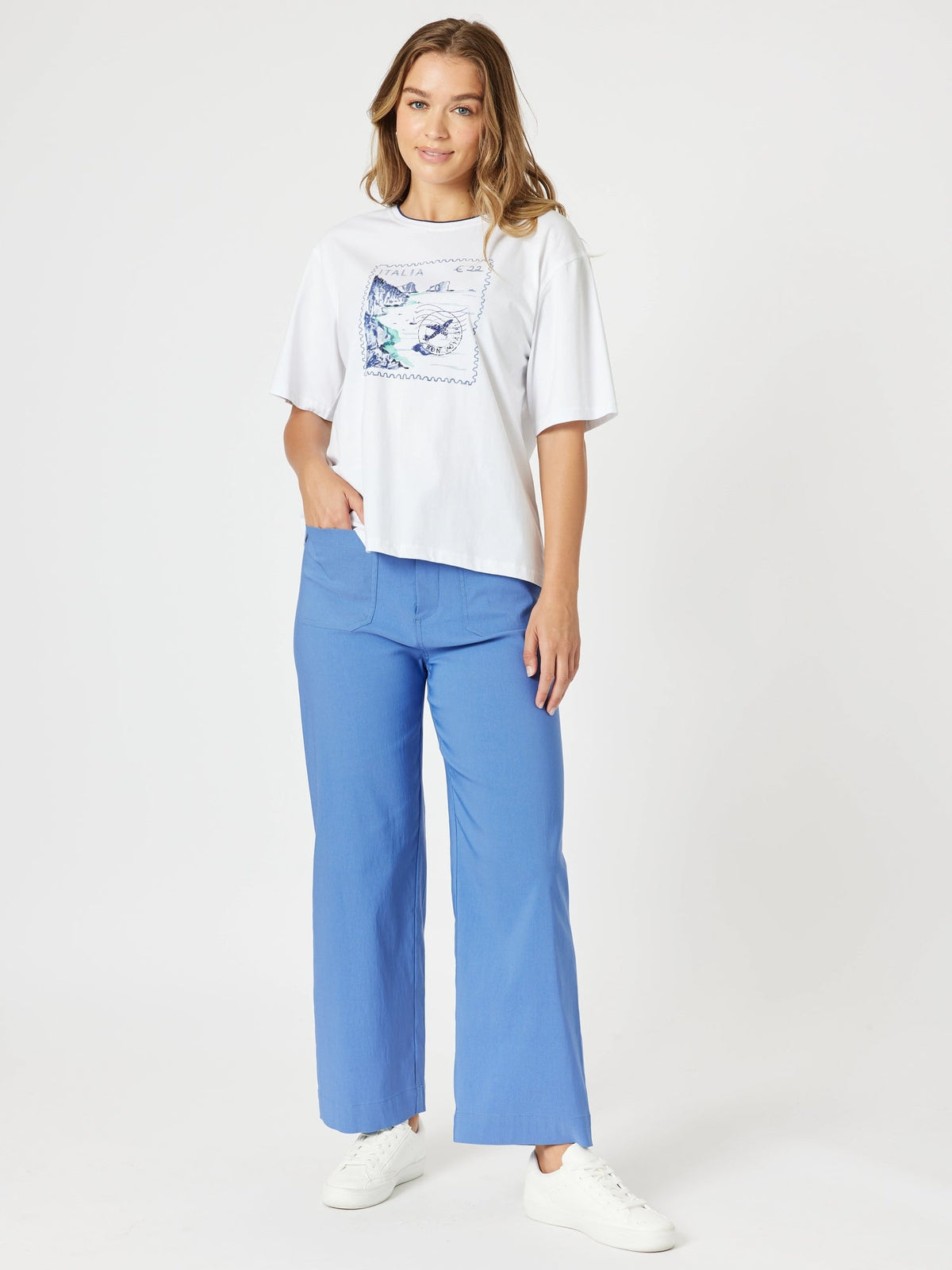 Threadz Marine Wide Leg Pant (Blue)