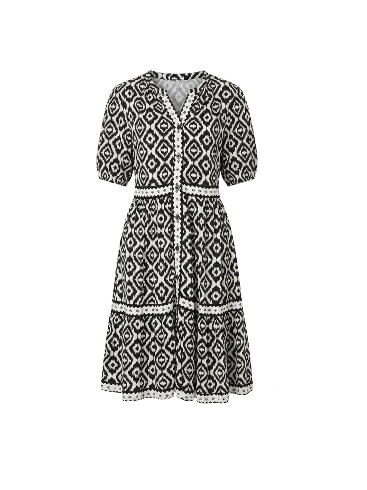 Threadz Diamonds are Forever Tier Dress Black White (Black/White)