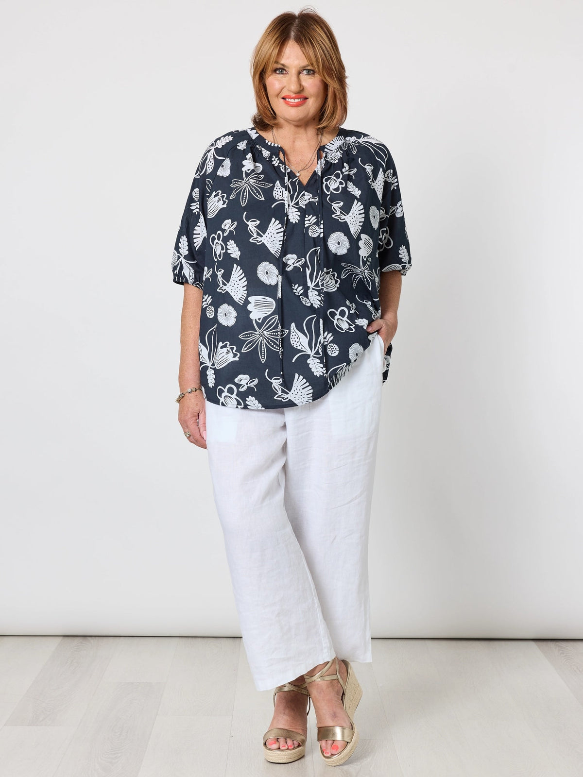 Gordon Smith Lino Wide Leg Pant (White)