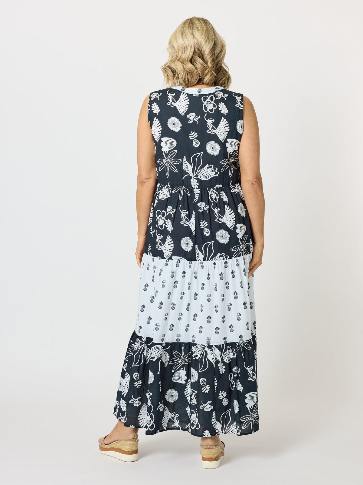 Gordon Smith Palm Springs Print Dress (Navy/White)