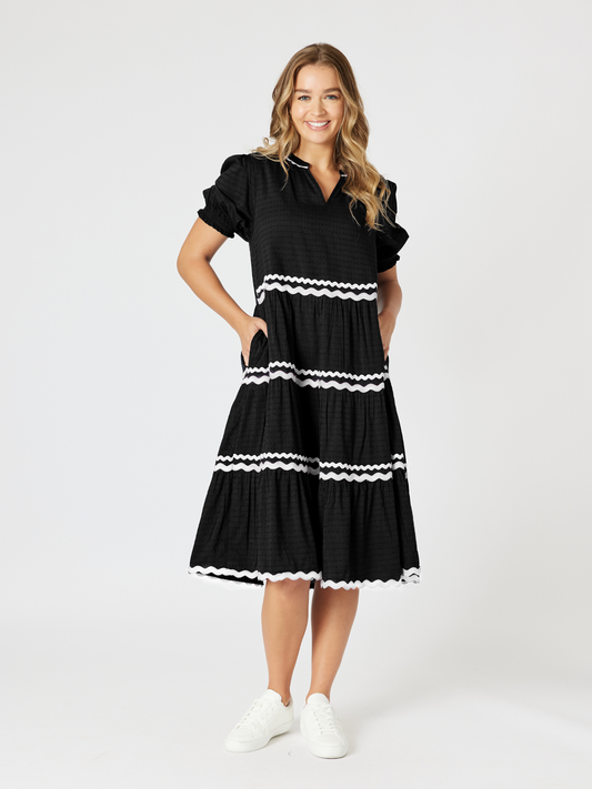 Threadz Ric Rac Dress (Black)