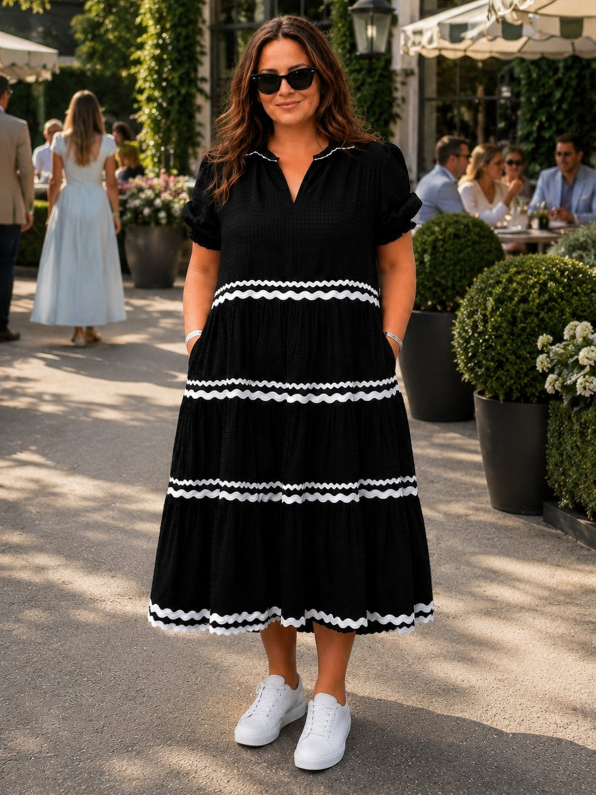 Image of Dresses. Product name - Ric Rac Dress Black in Black colour by brand - Threadz