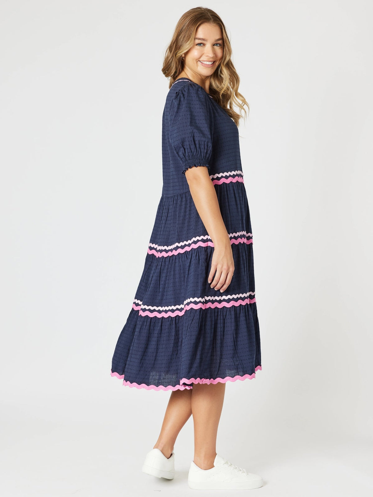 Threadz Ric Rac Dress (Navy)