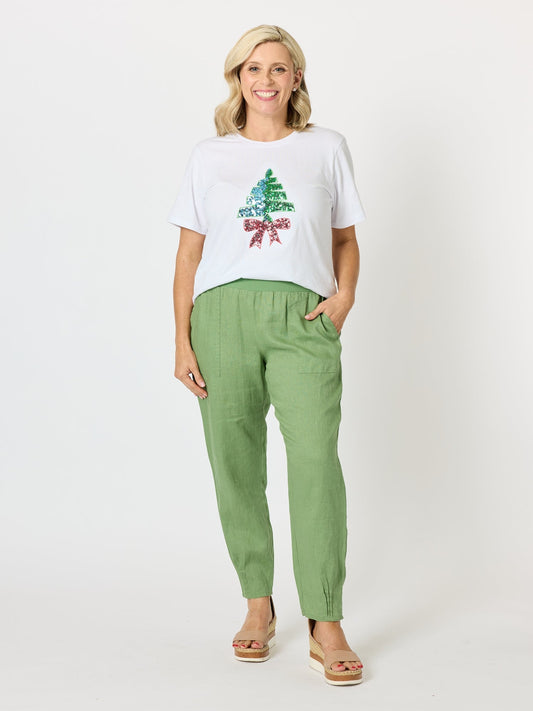 Threadz Sequin Xmas Tree Tee (White Multi)