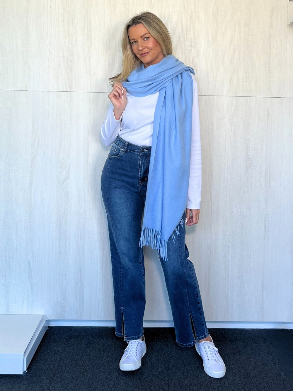 Threadz Cosy Fringe Scarf (Blue)