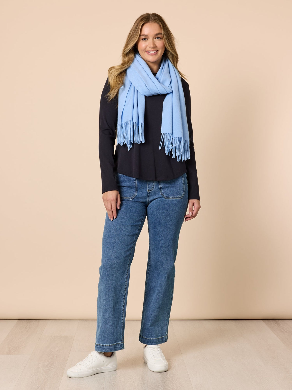 Threadz Cosy Fringe Scarf (Blue)