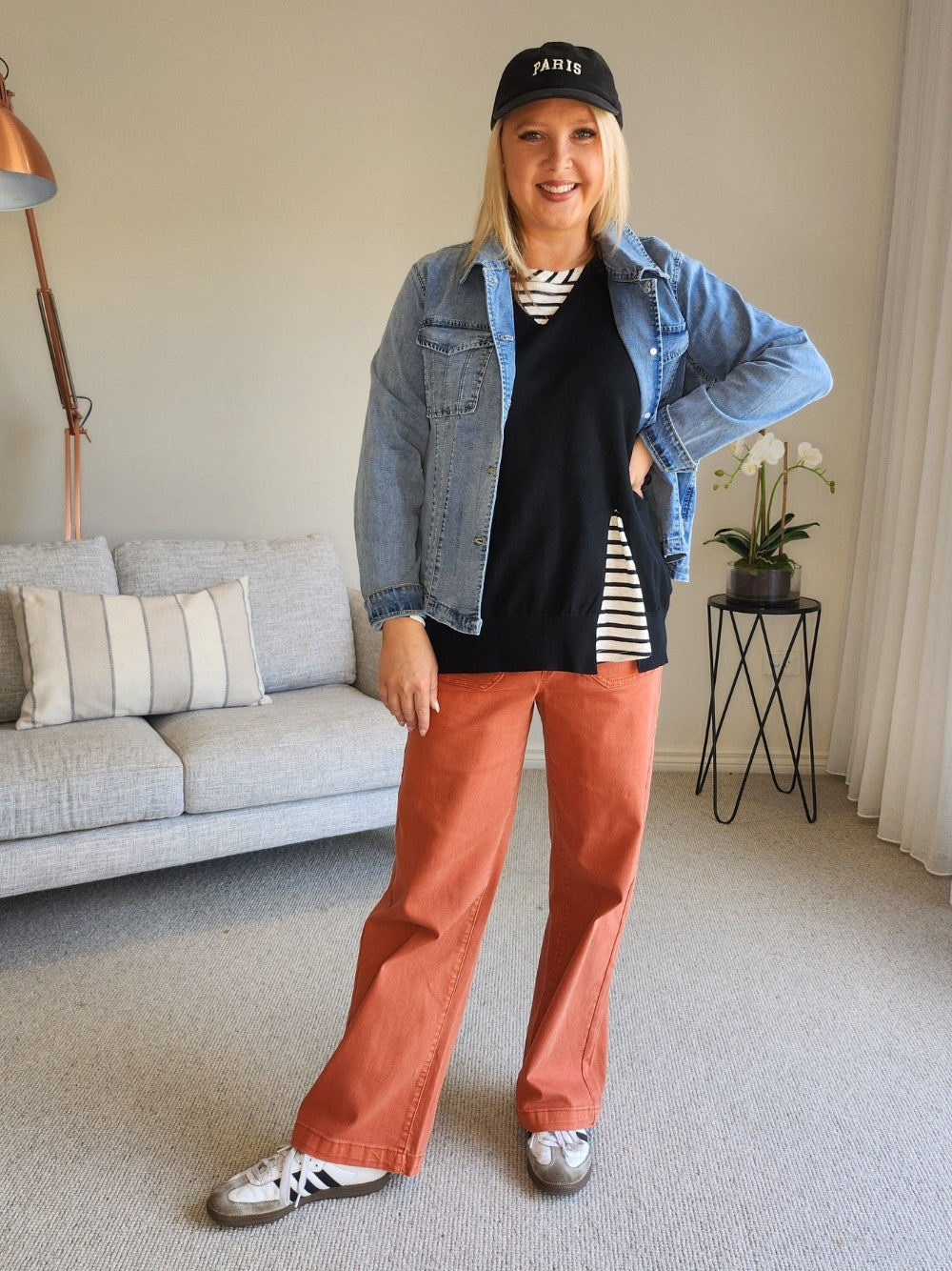 Threadz Carpenter Stretch Wide Leg Jean (Fig)