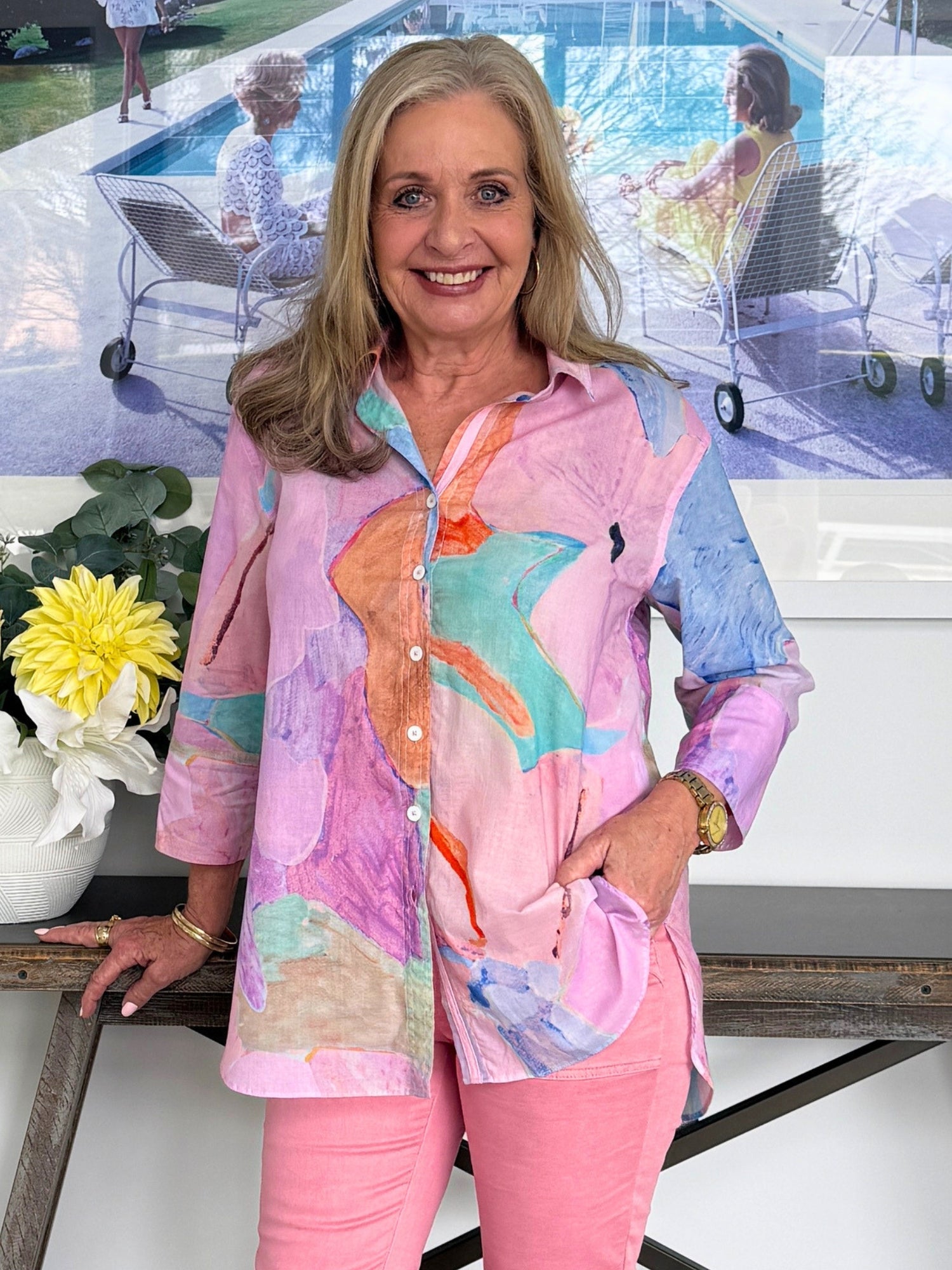 Image of Shirts. Product name - Grazia Mio Caro Shirt Lilac in Lilac colour by brand - Threadz