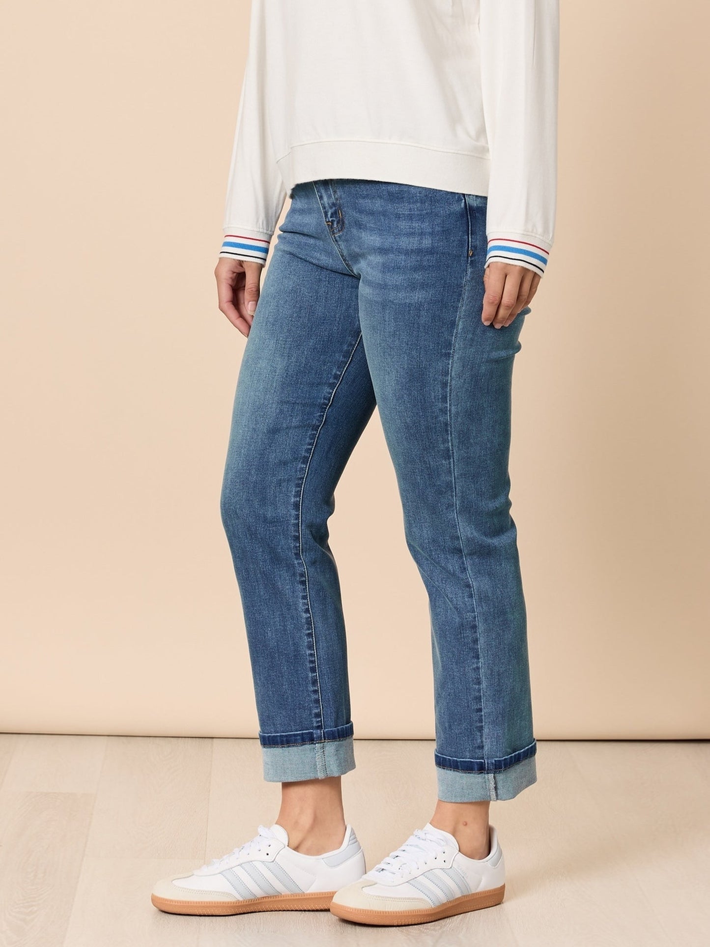 Threadz Retro Cuff Straight Leg Jean (Denim)