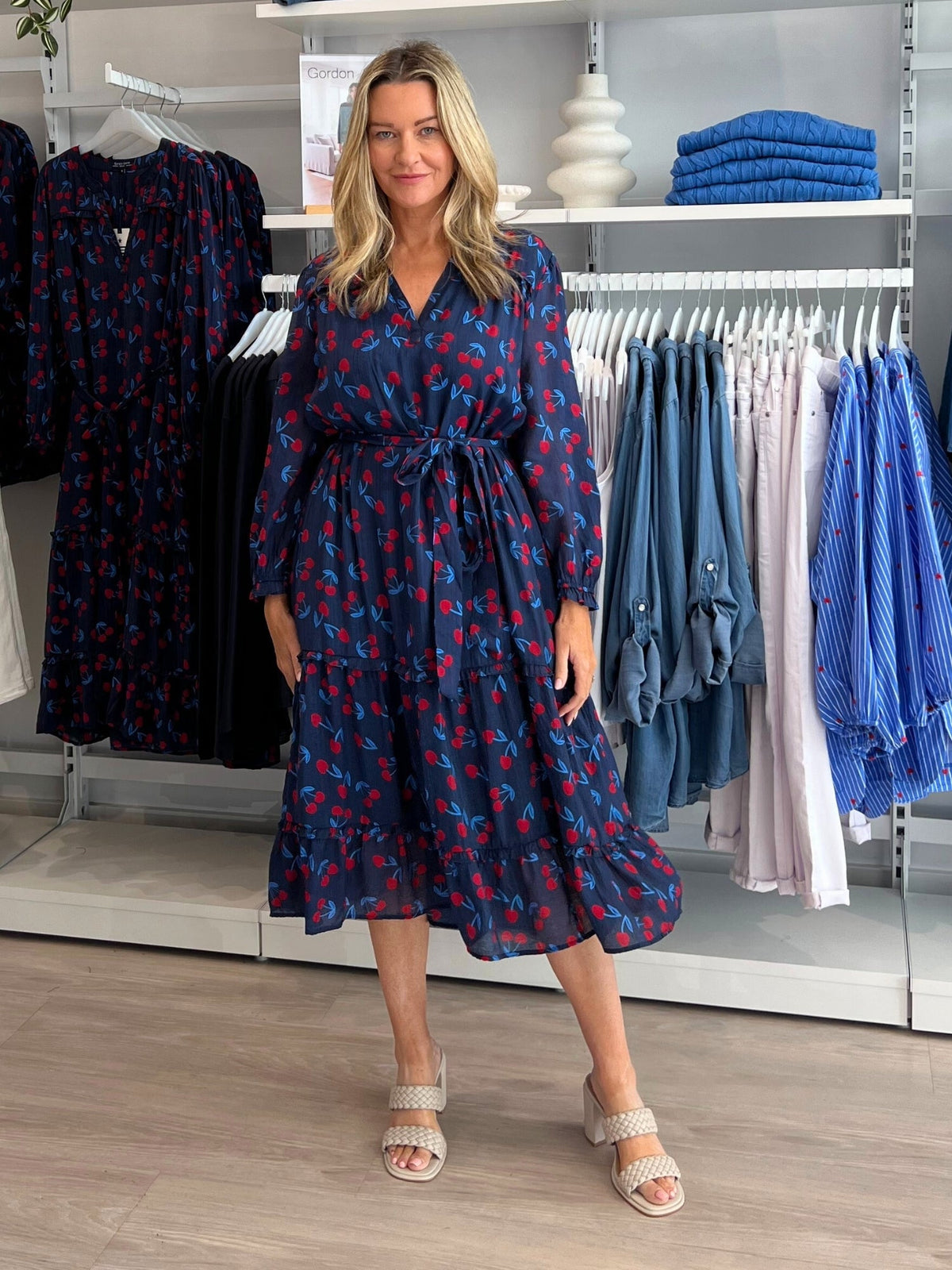 Gordon Smith Cherry Delight Dress (Navy/Red)