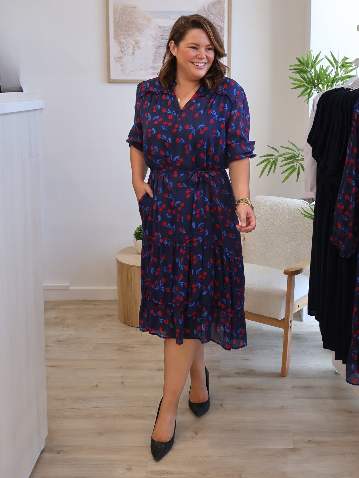 Gordon Smith Cherry Delight Dress (Navy/Red)