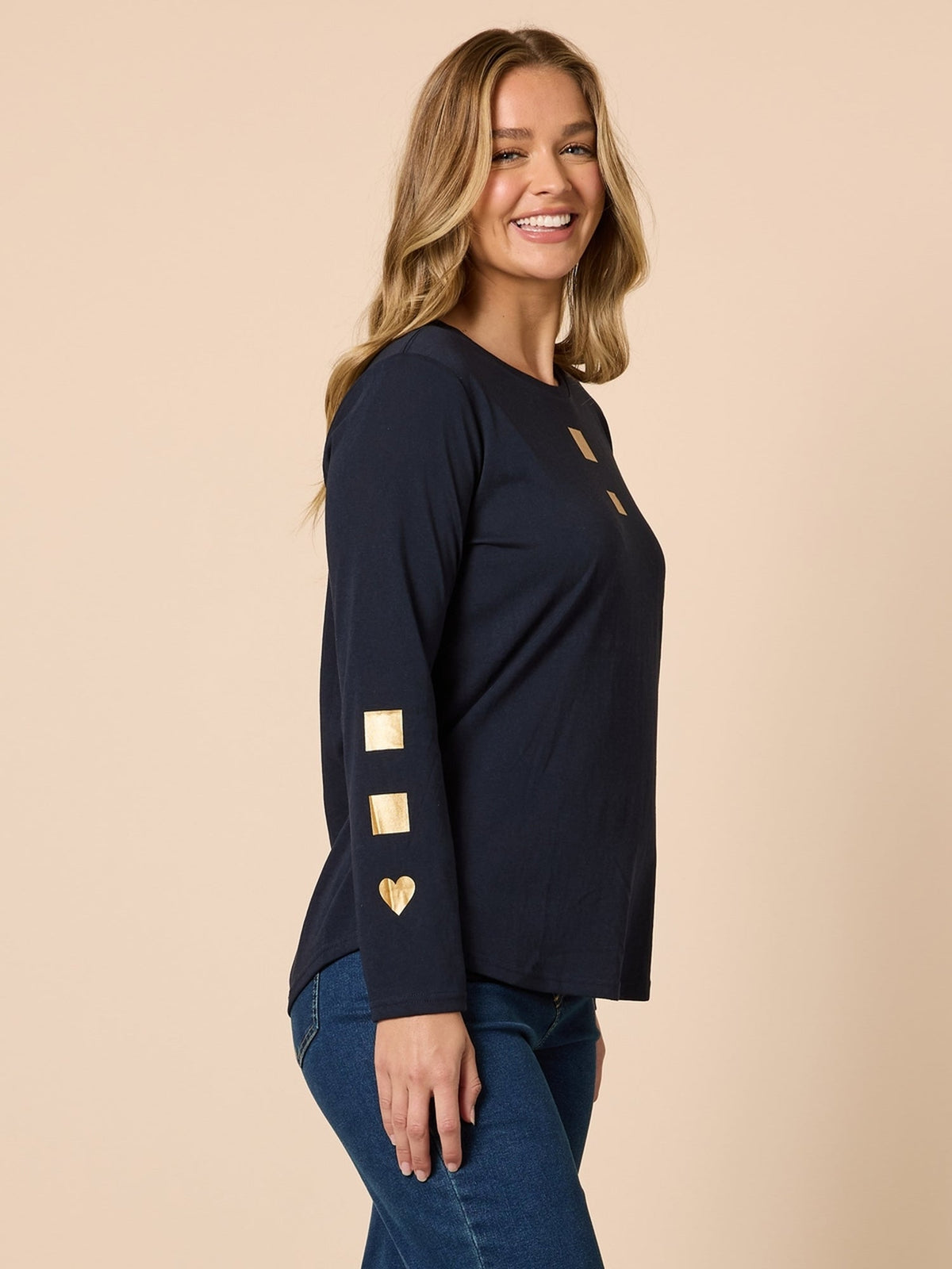 Threadz Hearts Square Tee (Navy)