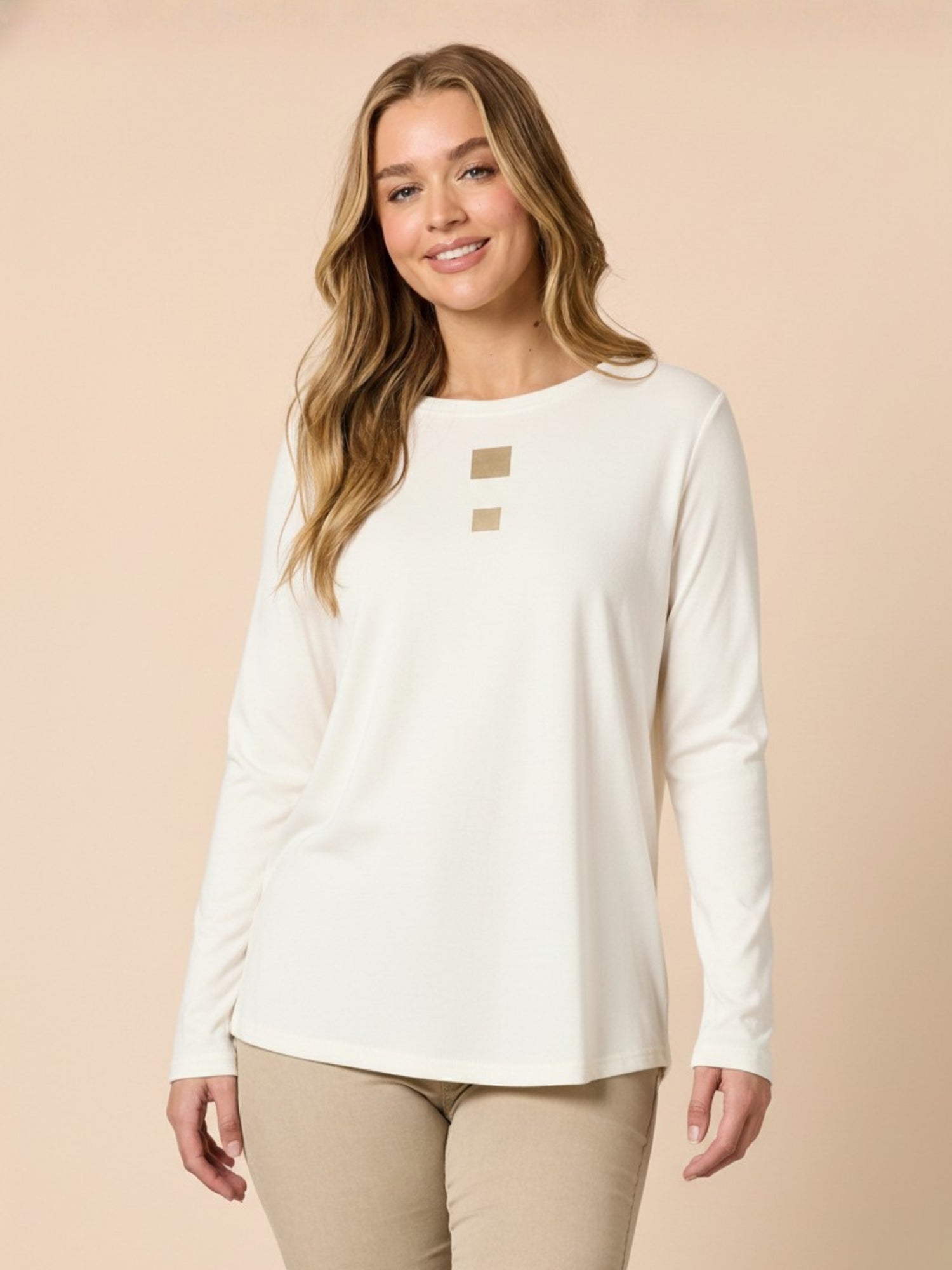 Image of T-Shirts. Product name - Hearts Square Tee Ivory in Ivory colour by brand - Threadz